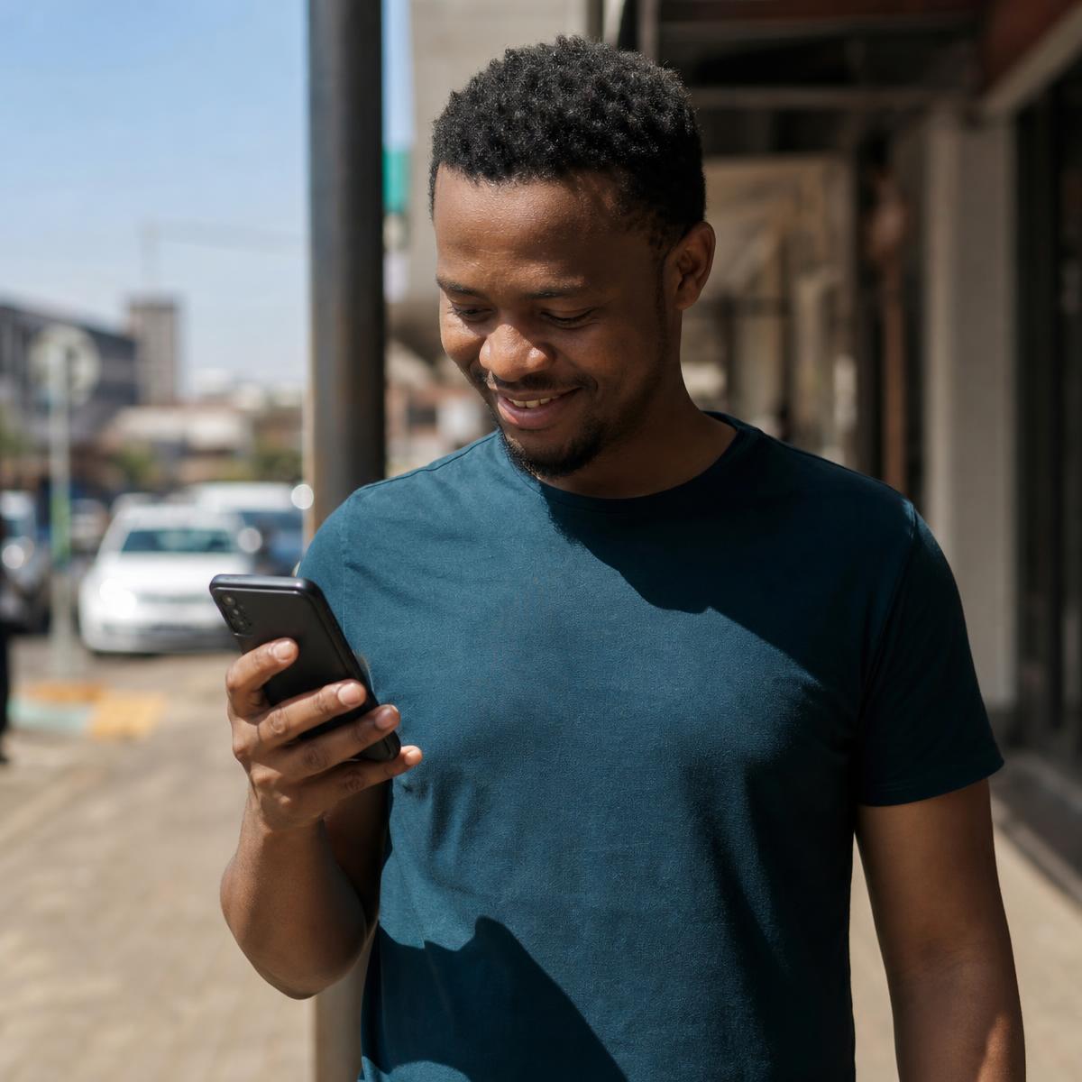 Customer using the Kurrent+ app on their phone